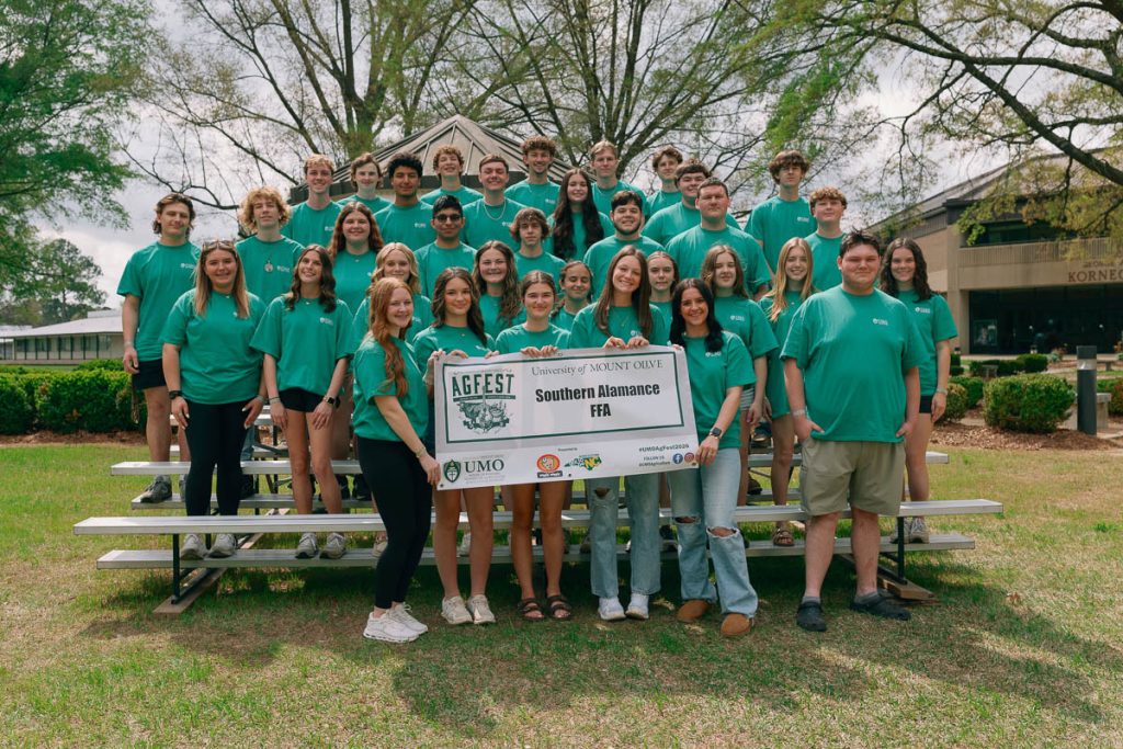 North Carolina students posing together for UMO AG Fest