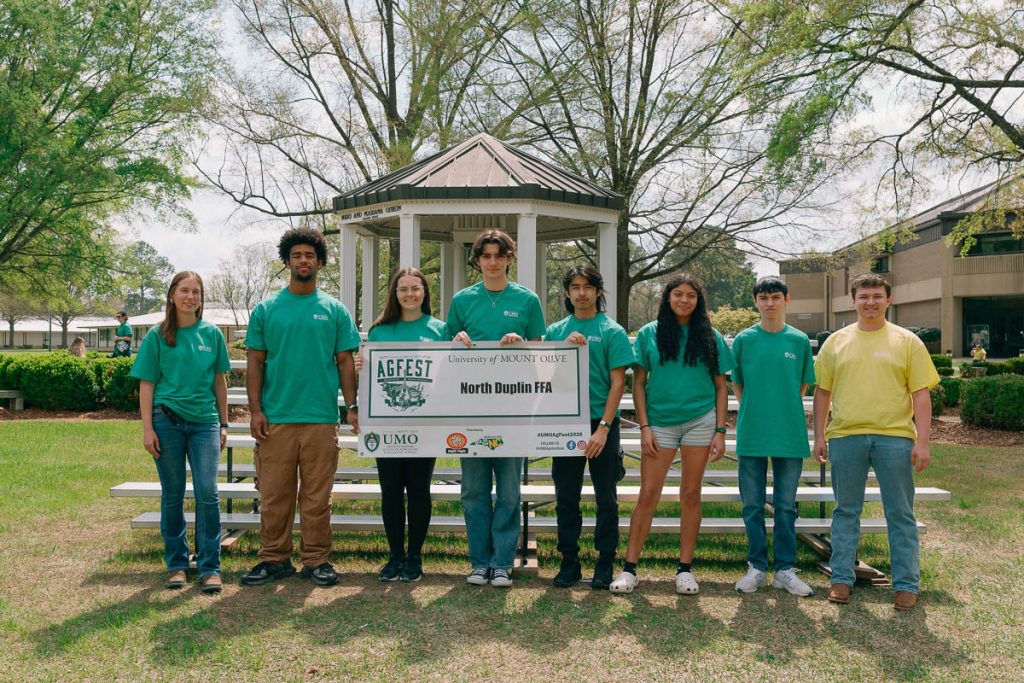 North Carolina students posing together for UMO AG Fest