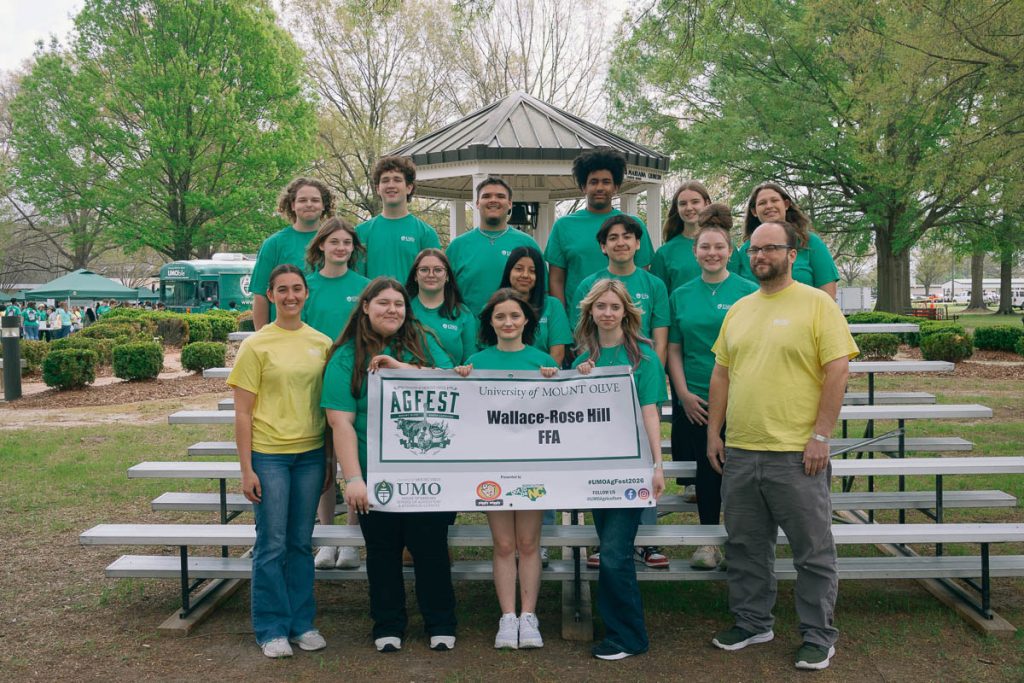 North Carolina students posing together for UMO AG Fest