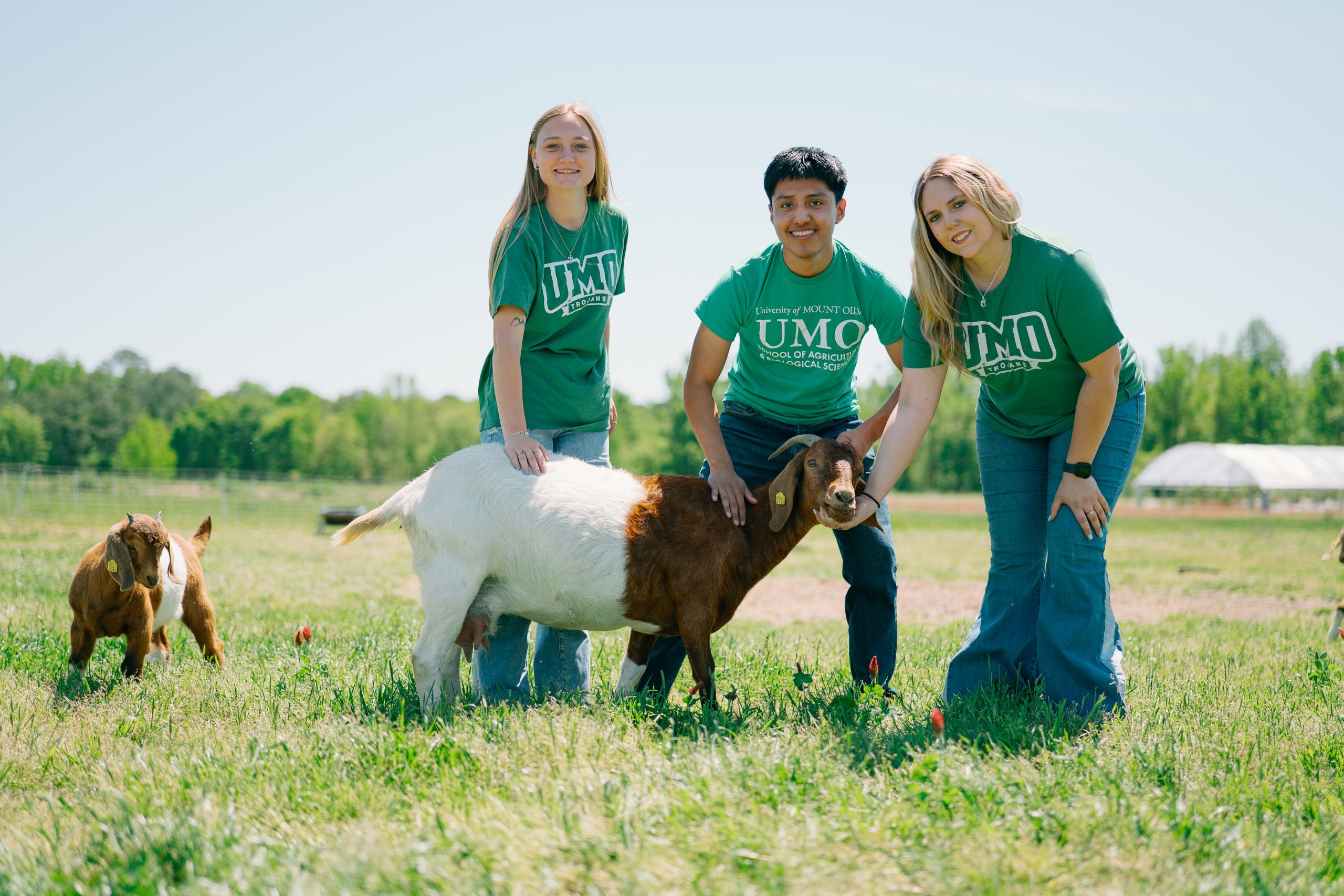 Students with Goat