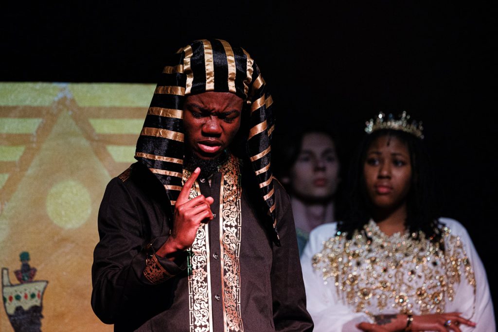 UMO Art Student performing in The Prince of Egypt performance